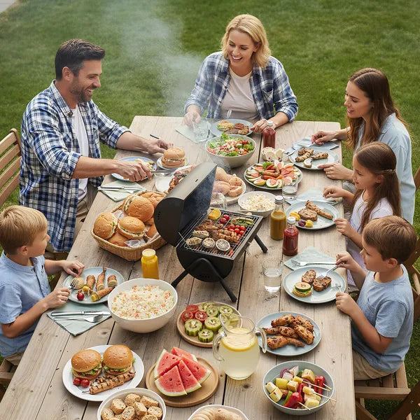 Portable Charcoal Grill - Double-Sided BBQ Tabletop Grill for Camping