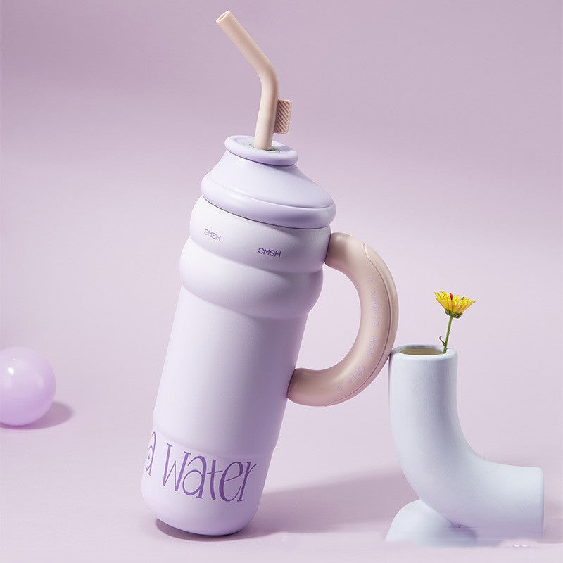 Large Capacity Stainless Steel Vacuum Cup with Handle - 1300ml Portable Drinkware