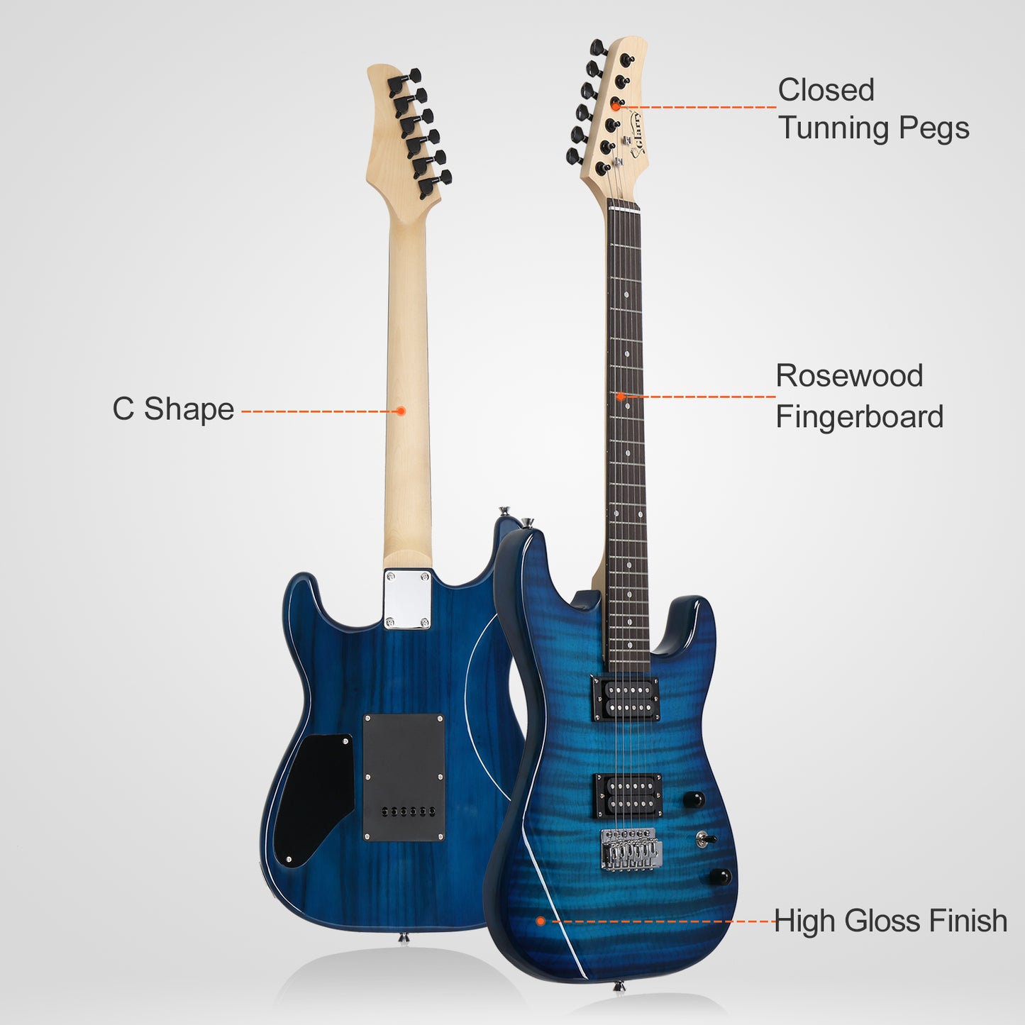 Electric Guitar Kit with Speaker - Blue