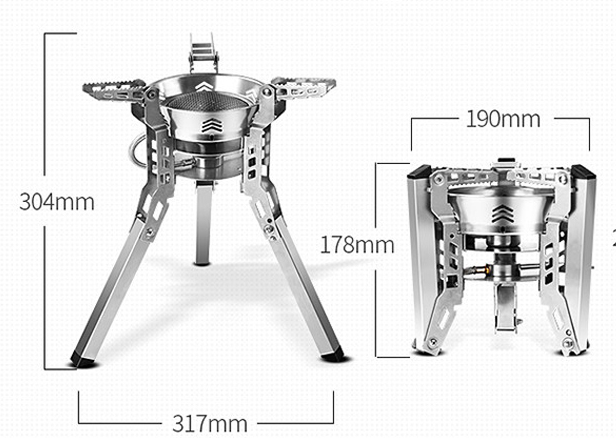 Large Gas Stove Head for Outdoor Cooking - Stainless Steel, 3800W