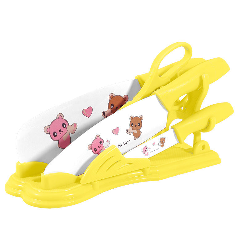 5-Piece Kitchen Knife and Fruit Chopping Board Set - Multiple Colors