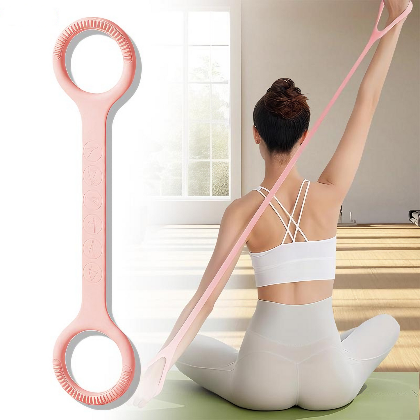 8-Shaped Silicone Yoga Resistance Band - Fitness Stretch Rope