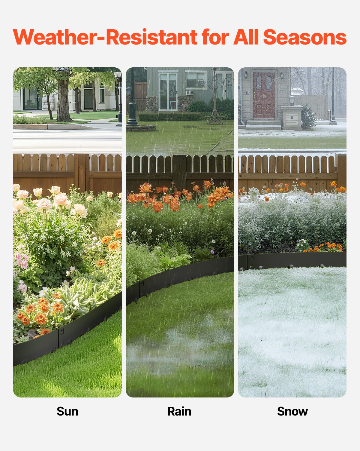 Steel Landscape Edging 5 Pack 39x4in Rust-Resistant Garden Border Black