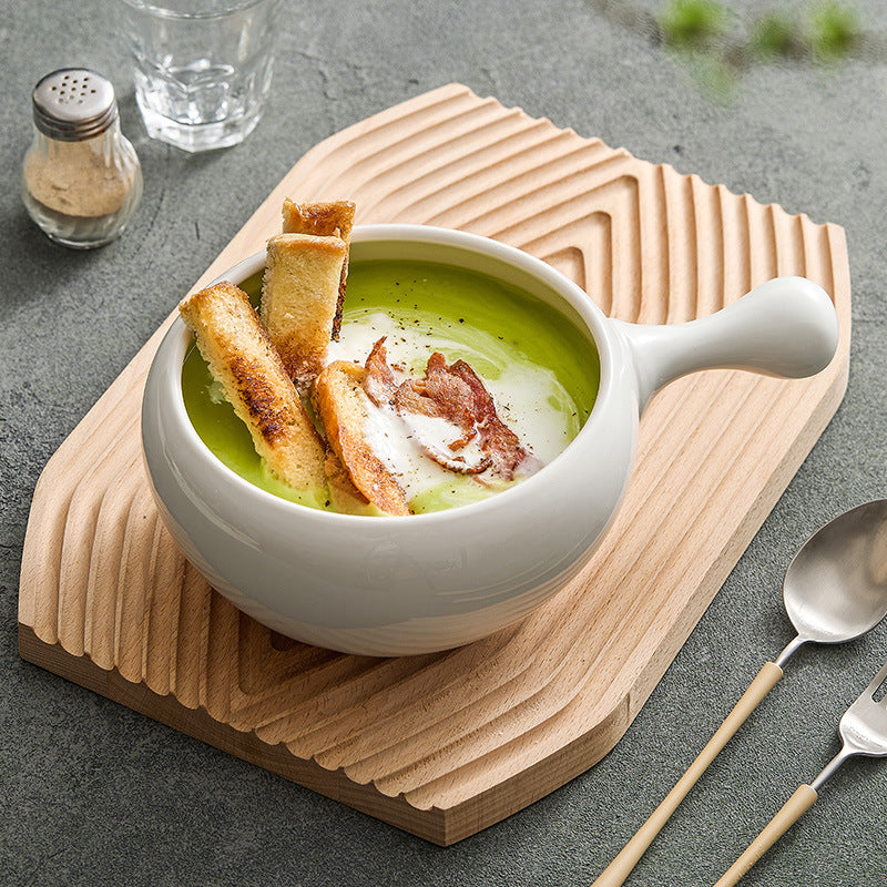 Large Capacity Ceramic Salad & Noodle Bowl with Handle - Multiple Sizes