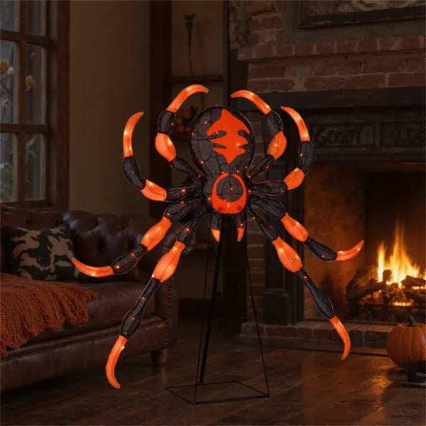 52" Large Halloween Spider Decoration with 80 LED Lights