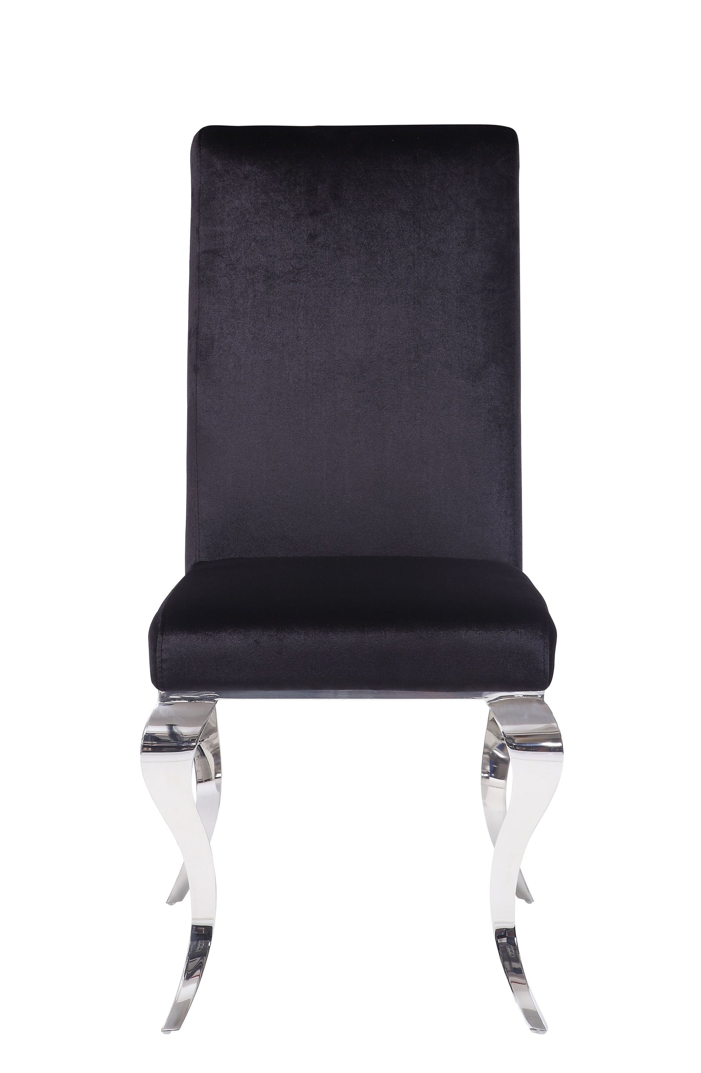 Fabiola Black Fabric & Stainless Steel Side Chair - Set of 2