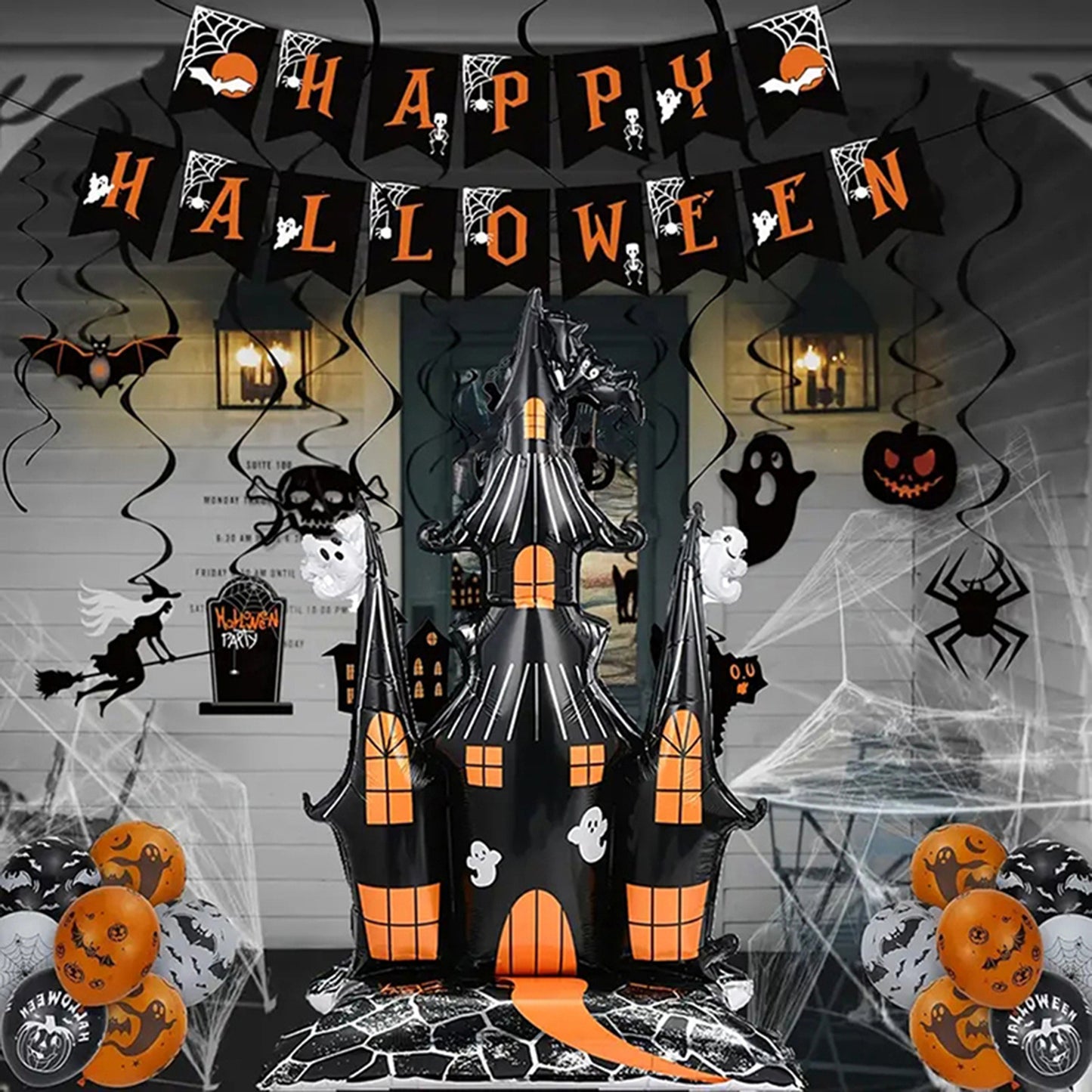 Halloween Castle Balloons Black - Indoor & Outdoor Decoration Props
