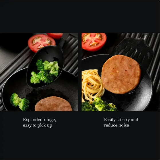 Premium 5-Piece Cooking Utensil Set - Stainless Steel & Nylon, Black