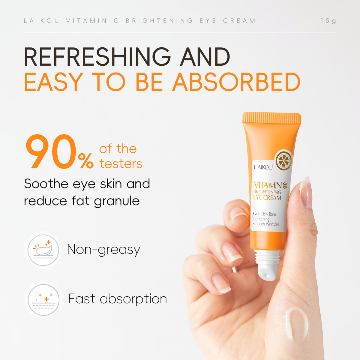 Vitamin C Eye Cream 15g Moisturizing Skin Care for Around Eyes