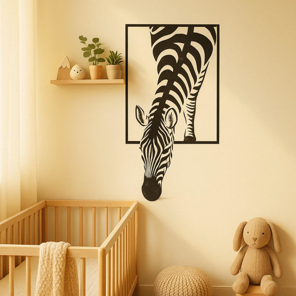 Modern Zebra Wall Art - Black and White Animal Print Decor