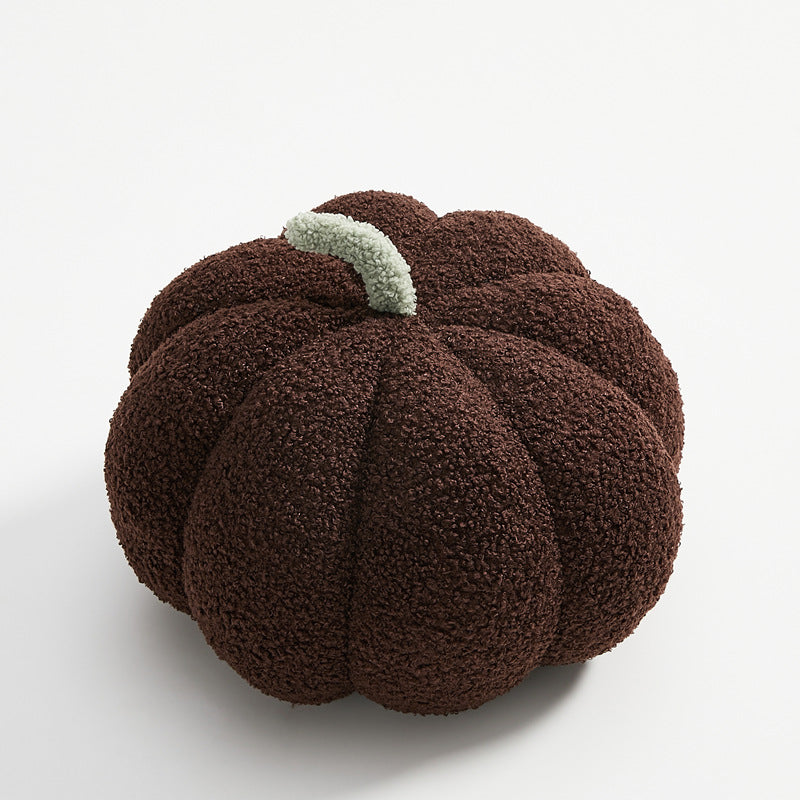 Cute Nordic Pumpkin Plush Pillow - Knitted Yarn Round Cushion for Home Decor