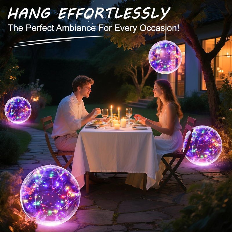 Solar-Powered Inflatable Pool Light Ball with Multi-Color & White Options