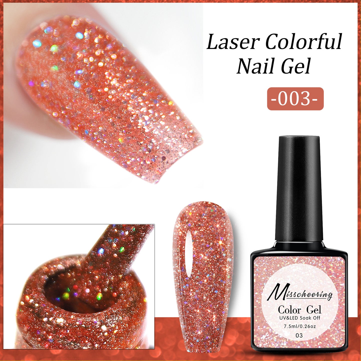 Diamond Sequins Glue for Nail Art - Gradient UV Polish & Glitter Embellishments