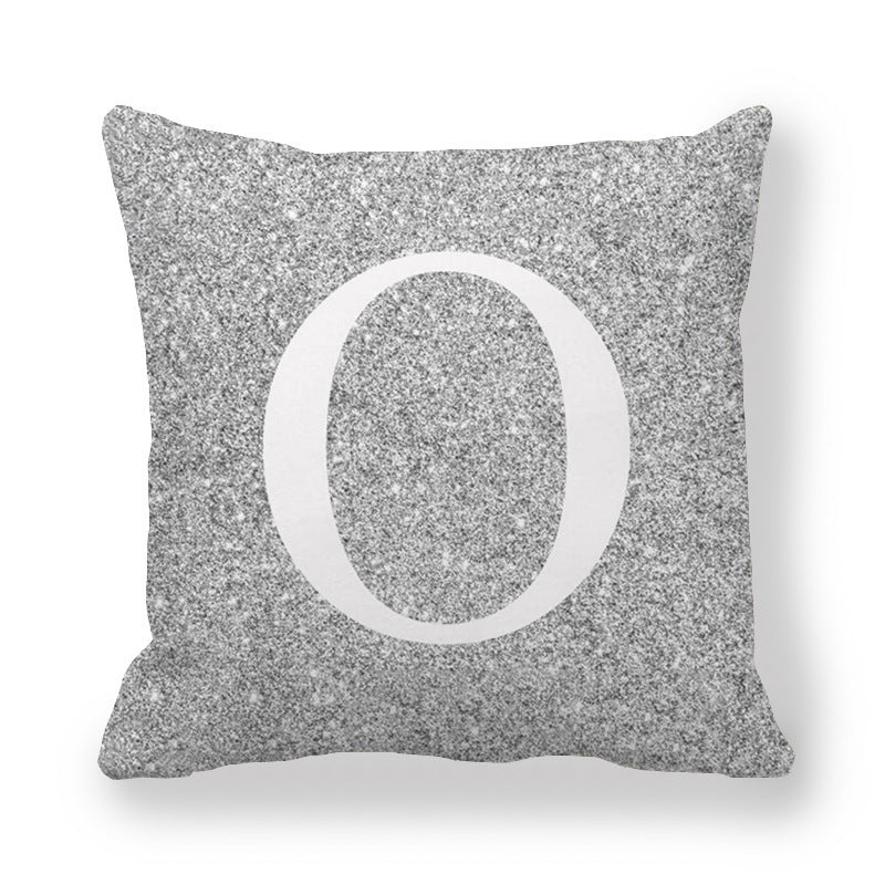 Gray Shading Encrypted English Letters Pillow Cover 45x45cm Fabric Home Decor