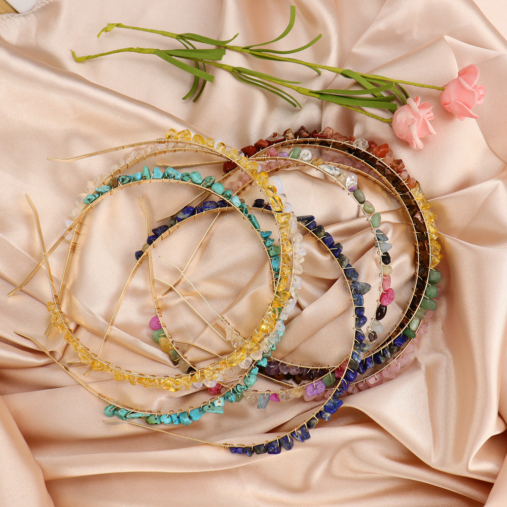 Crystal Natural Stone Headband - 6cm Wide