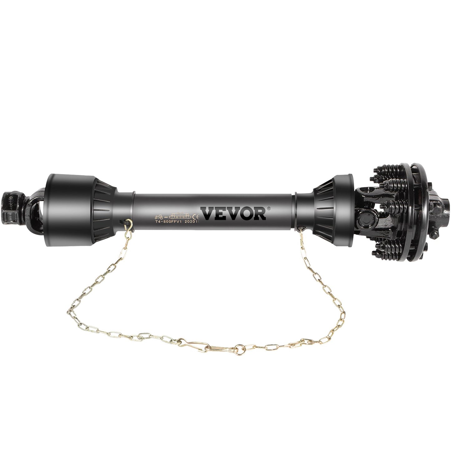 Garden PTO Drive Shaft 1-3/8" 6 Spline, Adjustable Length 43-57" for Tractor, Brush Hog, Finish Mower - Black