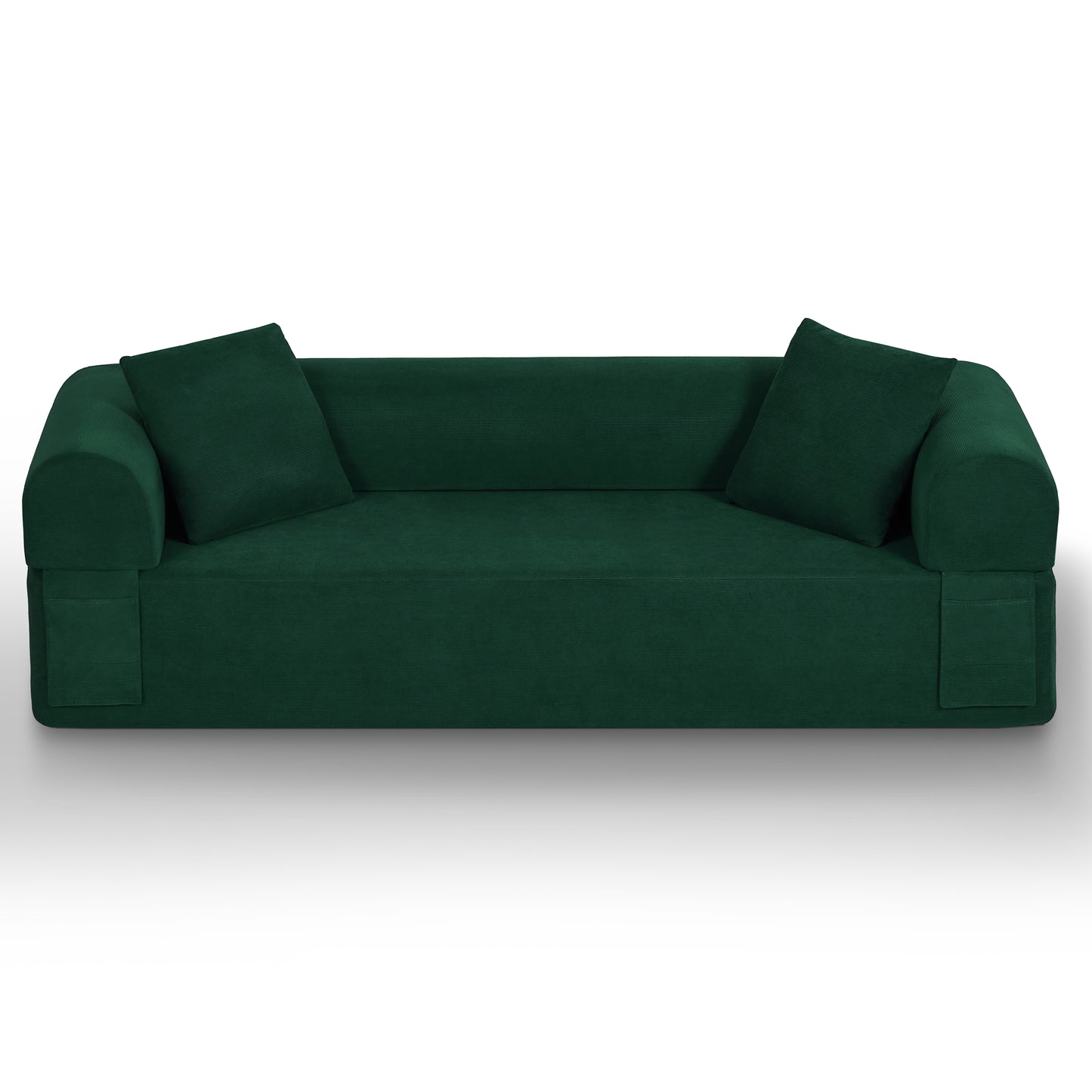 Compact 3-Seater Sofa - No Assembly, Modern Green Couch