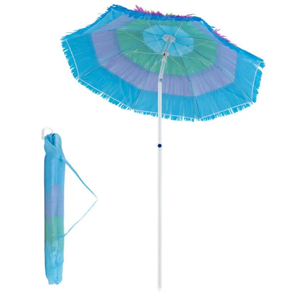 6 ft Tropical Tiki Patio Umbrella with Push Button Tilt