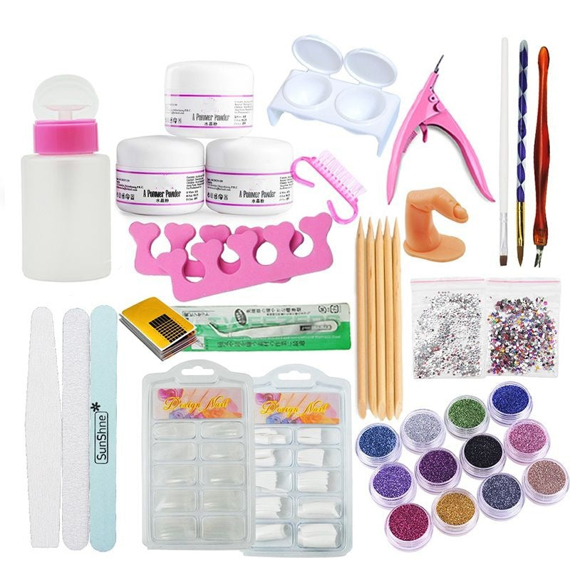 Nail Art Set with Crystal Powder - Manicure Kit