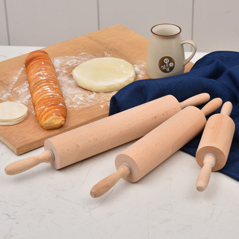 Beechwood Rolling Pin 46x6cm Unpainted and Unwaxed Kitchen Tool