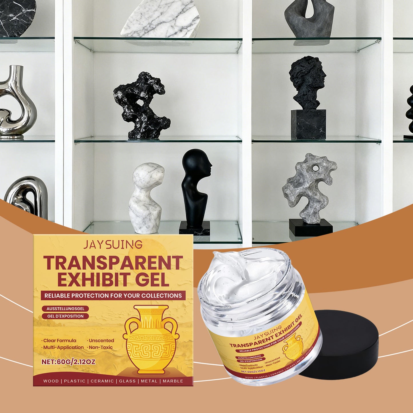 Transparent Display Gel 60g for Exhibition and Surface Protection