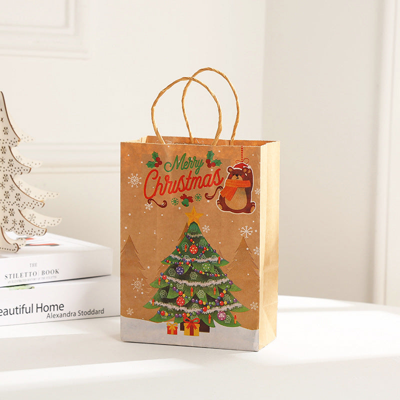 Christmas Gift Paper Bag - Festive Kraft Paper Gift Bag for Holiday Decor