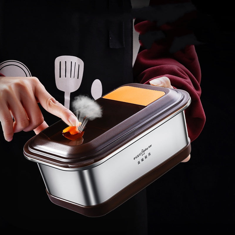 304 Stainless Steel Double Deck Lunch Box with Insulated Bag - Large Capacity Student Bento