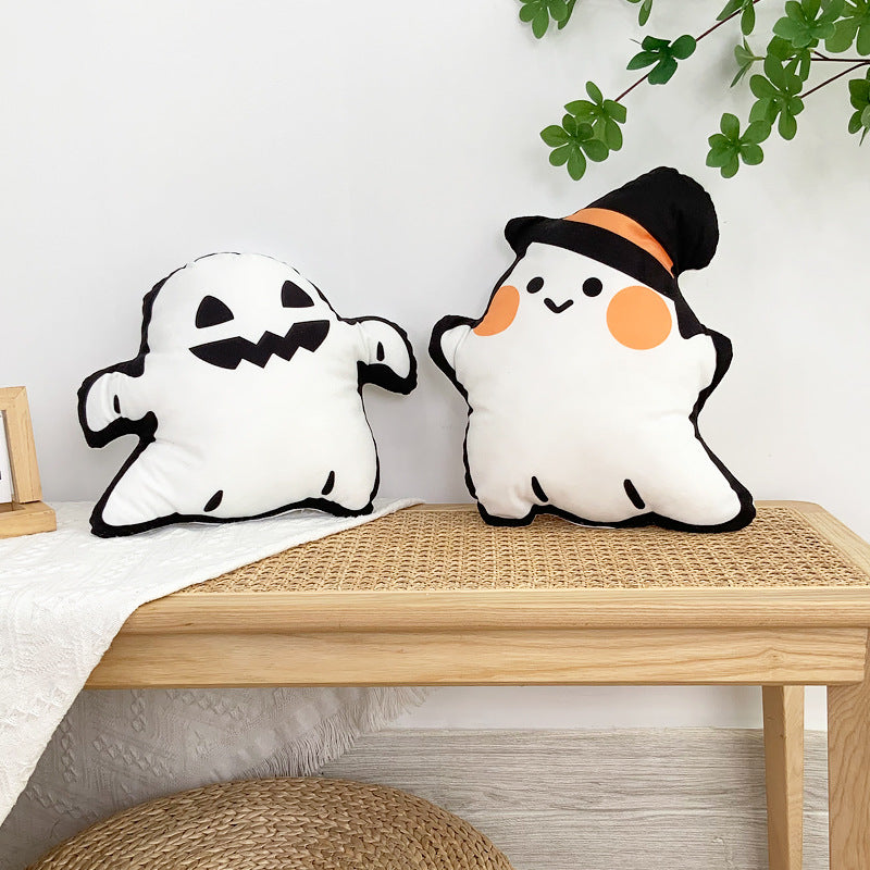Halloween Death Doll Plush Pillow with Cartoon Design - 33x35cm