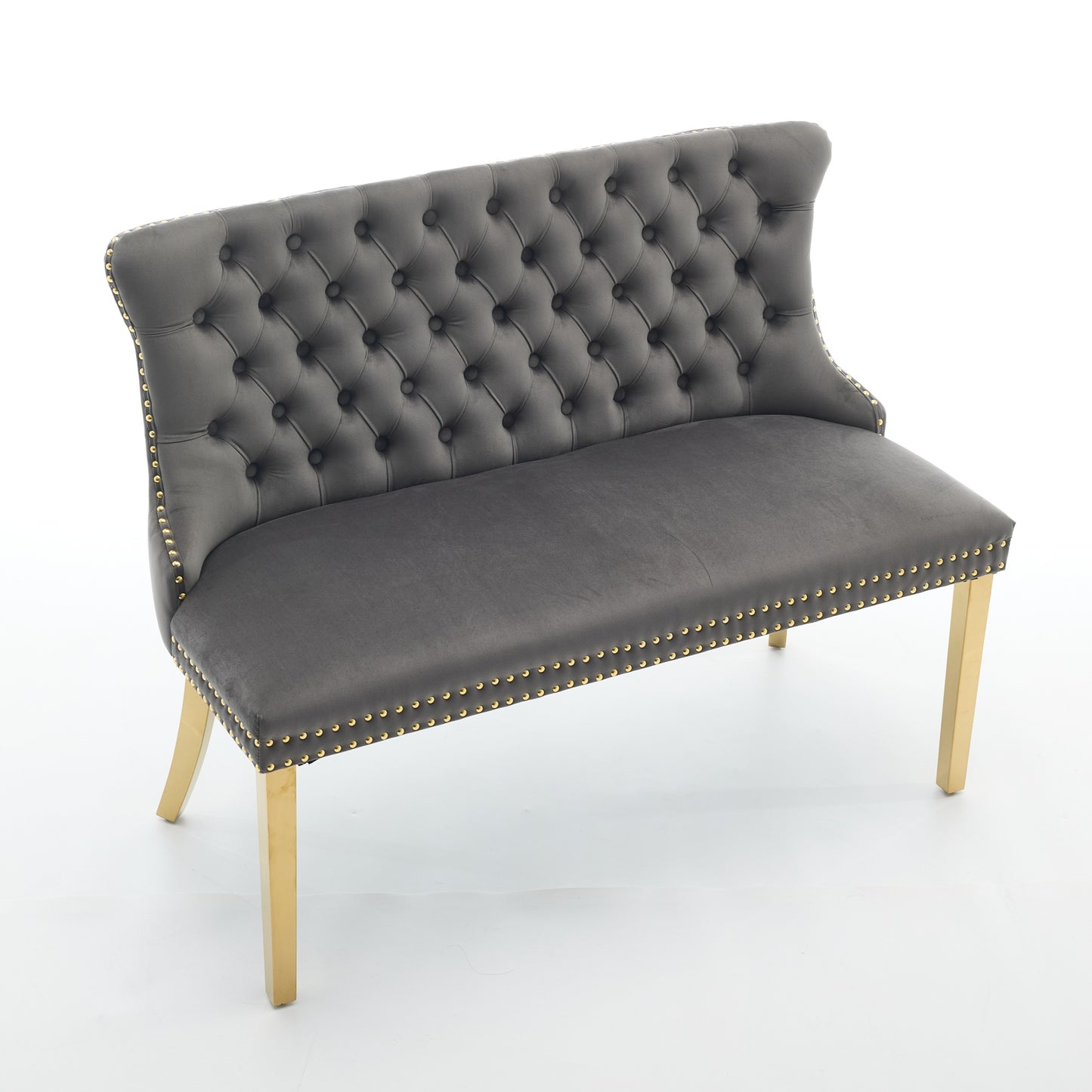Velvet Double Dining Loveseat Bench, Kitchen & Seating, 2-Seat Tufted
