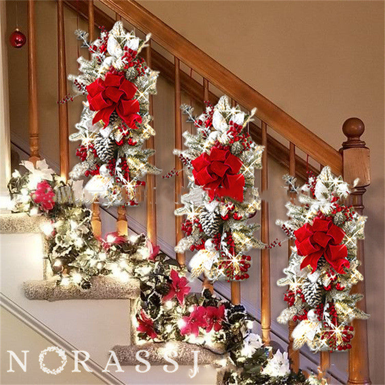 Decorative Stair Garland with Glow Options - Festive Home Garden Decor