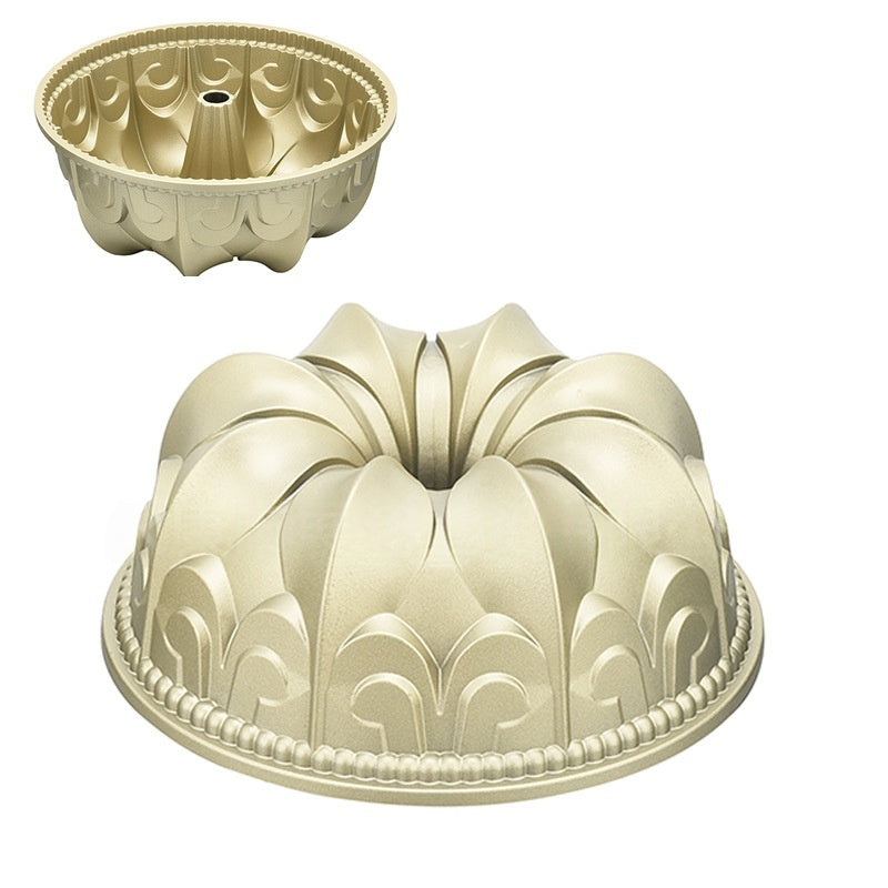 Cast Aluminum Hollow Cake Mold for Baking - Multi-Color Variants