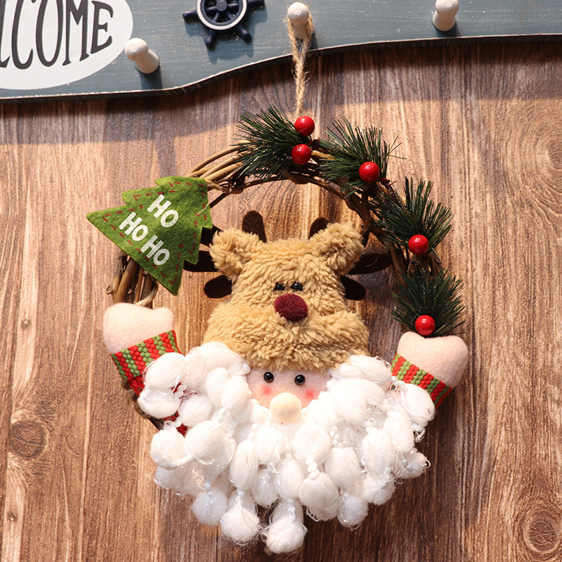 Christmas Multi-Pattern Doll Garland Ornament - Festive Home Decor