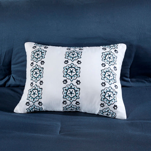 Queen Boho Comforter Set with Bed Sheets - Navy