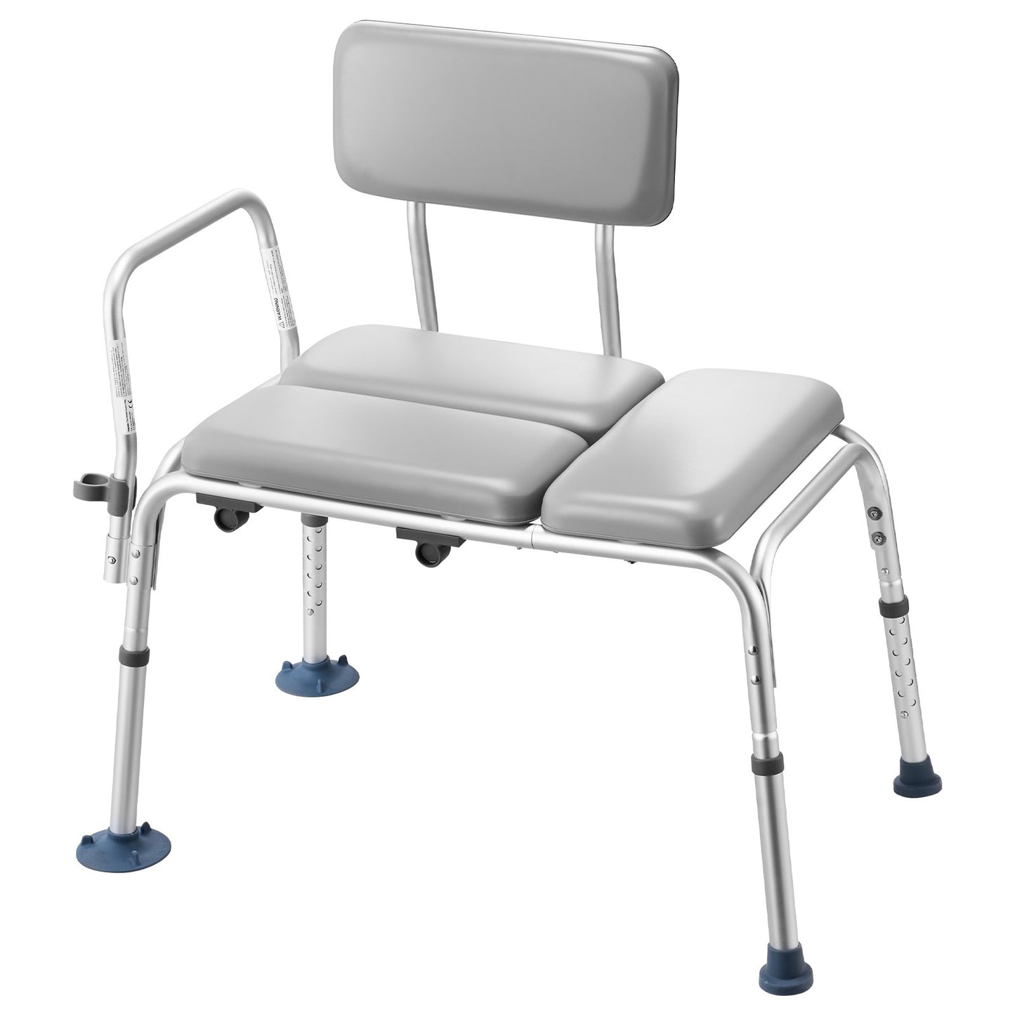 Heavy Duty Shower Bench with Arm & Backrest - 500 Lbs Capacity, Height Adjustable Bathroom Seat for Adults & Seniors