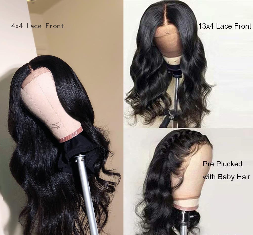 Body Wave Lace Front Wig for Black Women - Human Hair, Medium Length