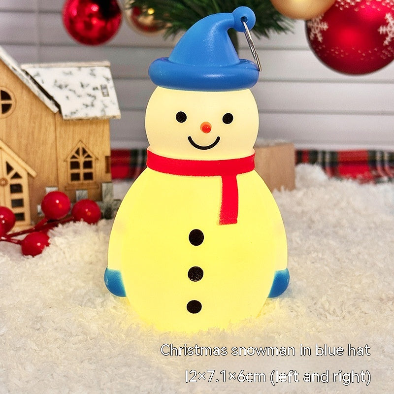 Christmas Snowman Night Light Small Ornament with Warm LED Light