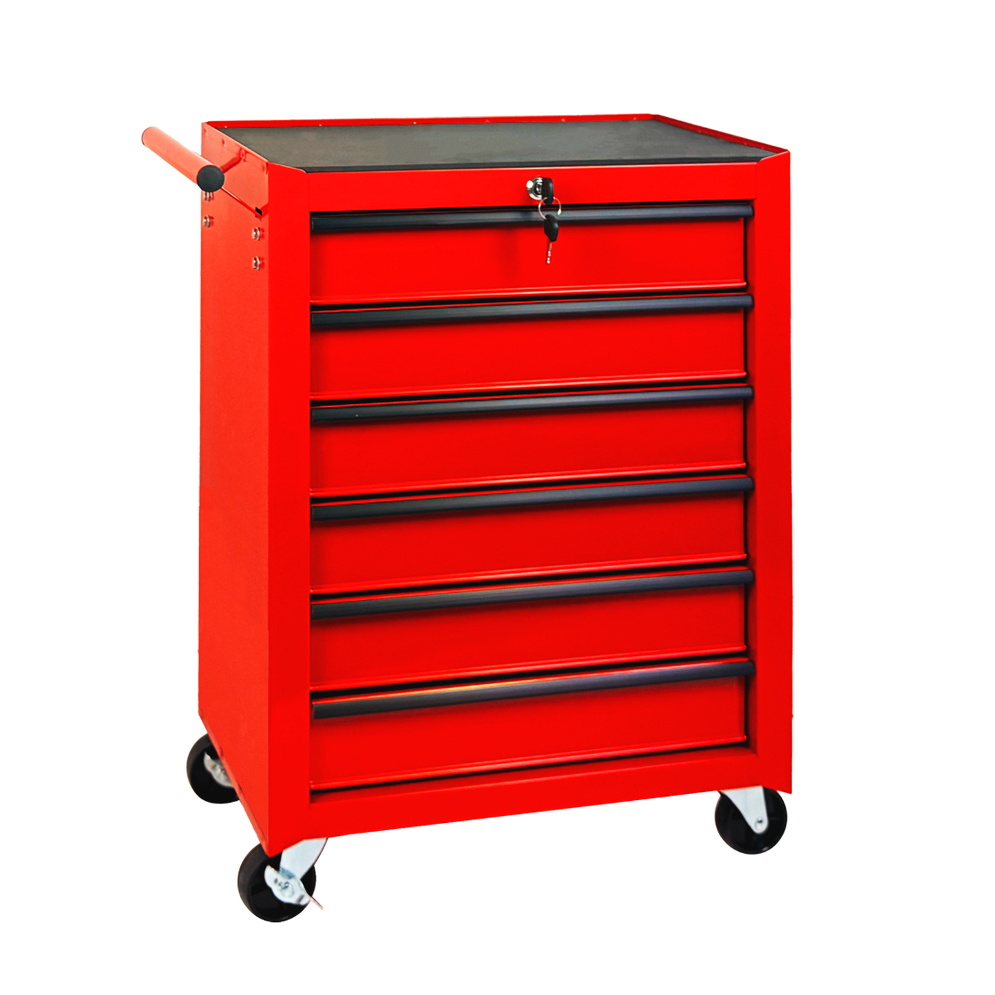 20-Inch Rolling Metal Tool Chest with 6 Drawers - Red