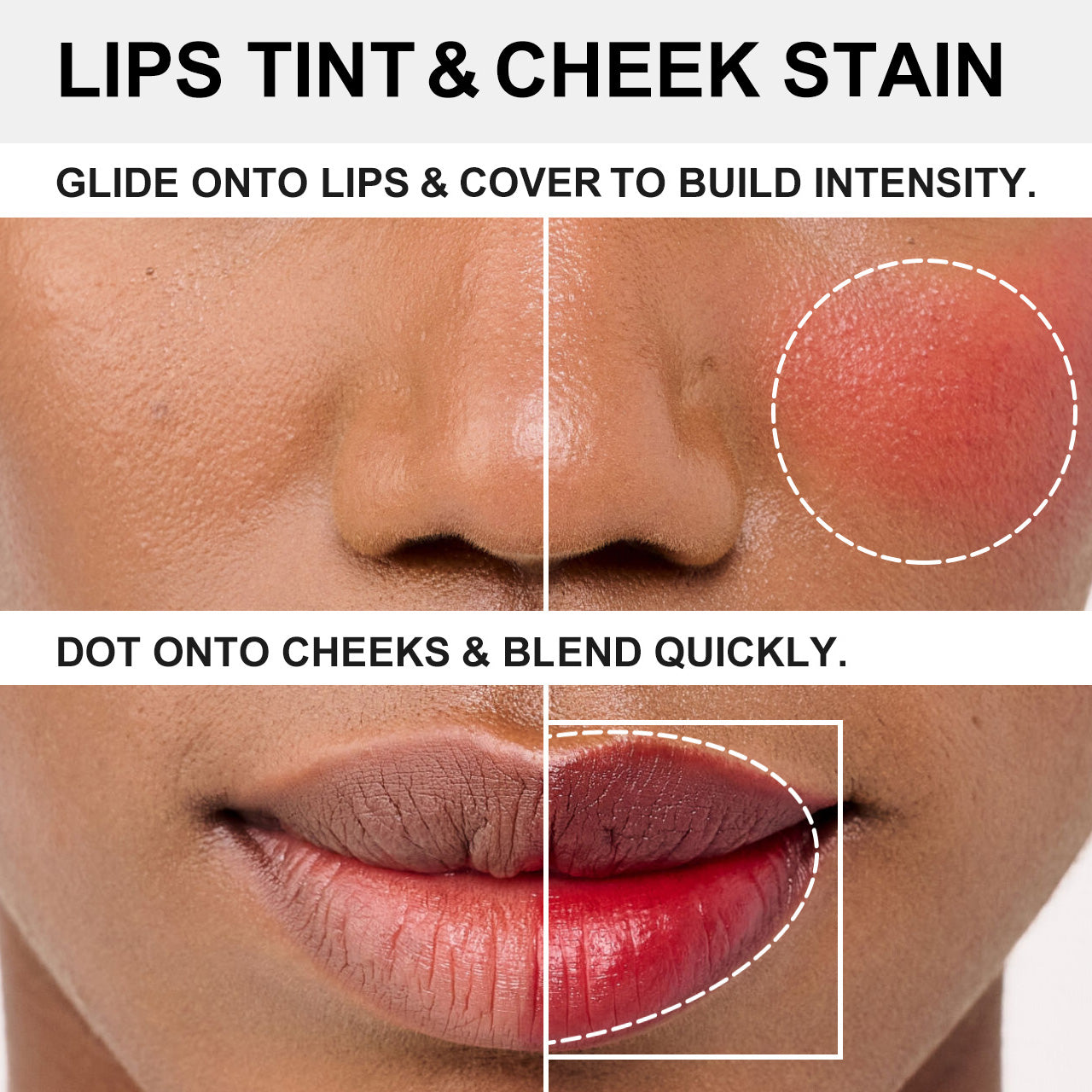 Long-Wearing Hydrating Lip and Cheek Tint - Multi-Use Liquid Stain