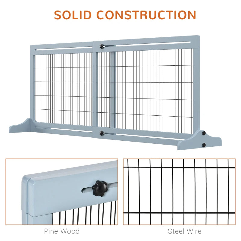 Extra Wide Freestanding Dog Gate - Adjustable Pet Barrier for Doorways