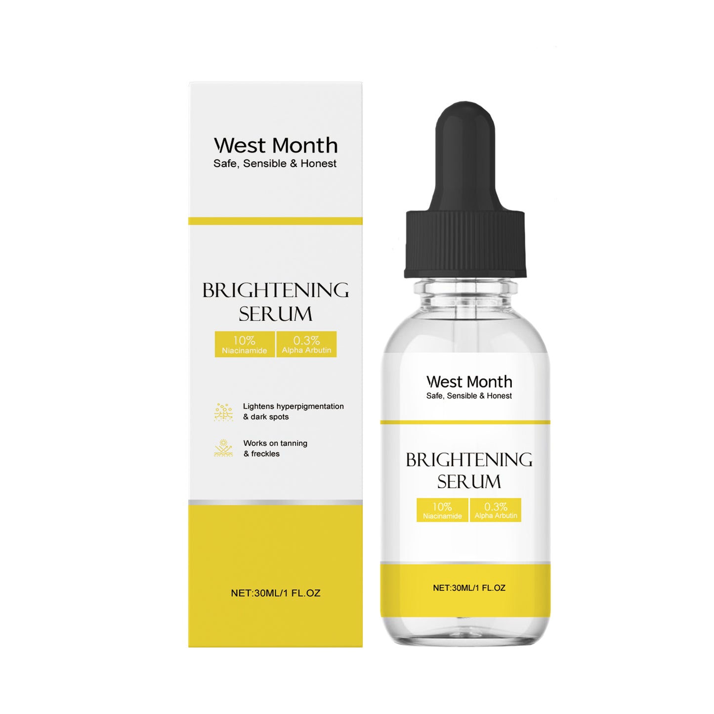 Brightening Facial Serum with Arbutin & Ceramide - 30ml Hydrating Formula