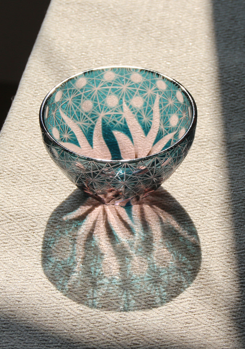 Hand Carved Crystal Glass Cup - Handmade Drinkware in Multiple Colors