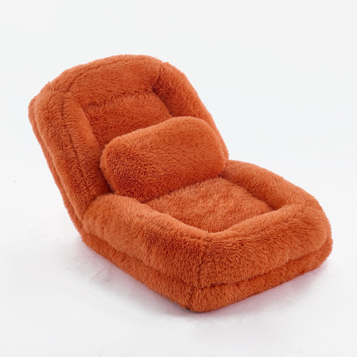 Adjustable Human Dog Bed & Lazy Sofa - Orange Plush Fabric