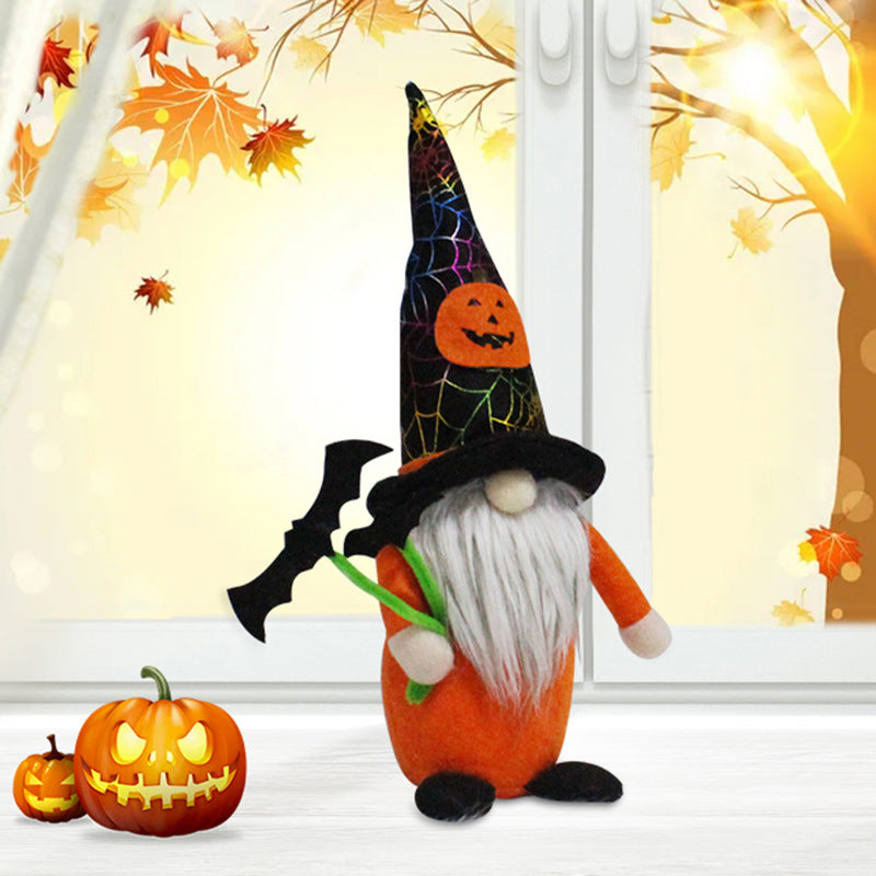 Halloween Faceless Doll Decorative Ornament - Bat & Scepter Styles