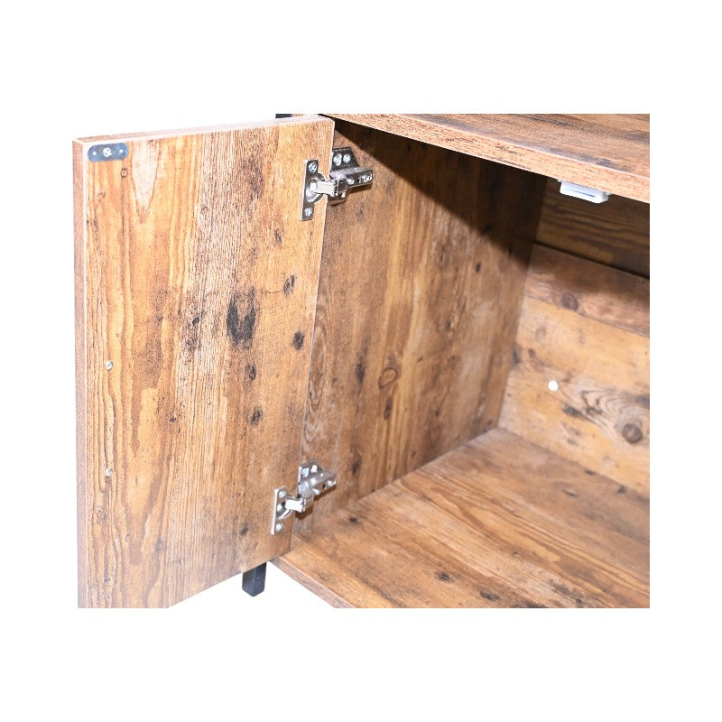 Rustic Brown Wooden Cat Litter Box Enclosure with Scratching Mat - Spacious Pet Furniture