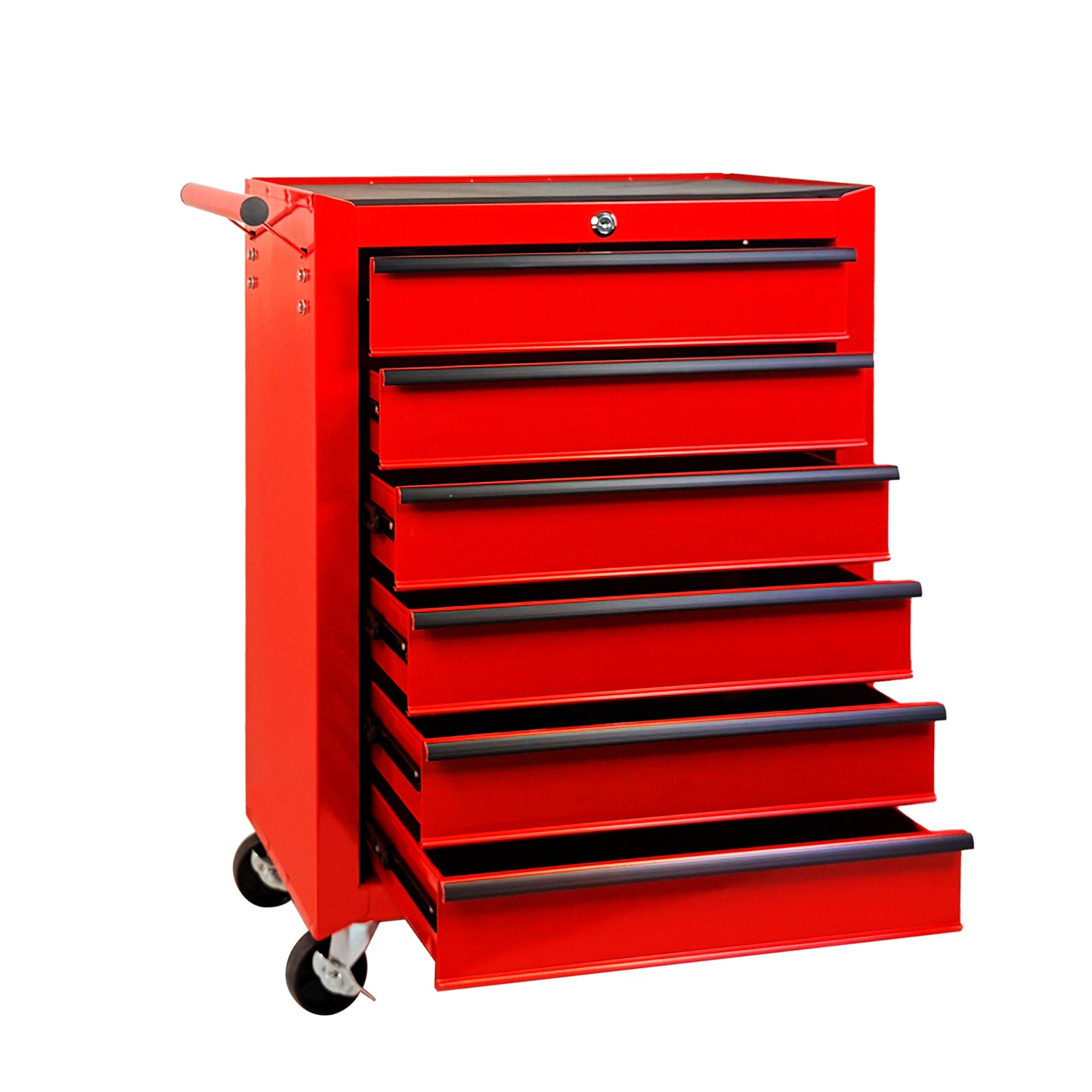20-Inch Metal Rolling Tool Chest with 6 Drawers and Ball Bearing Slides - Red