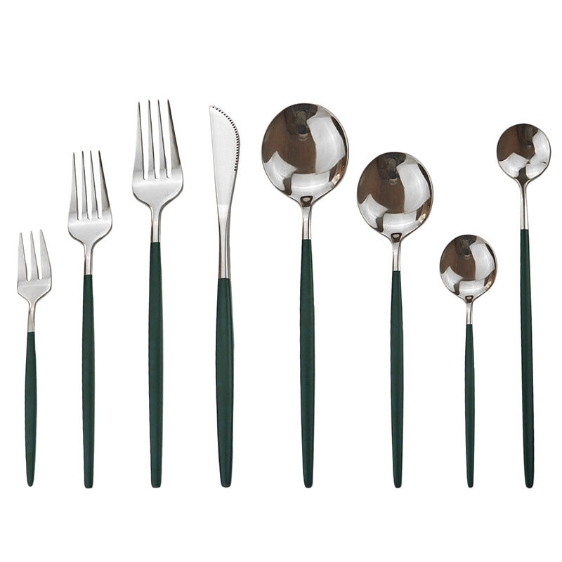 Stainless Steel Cutlery Set - Steak Knife, Fork & Spoon - Multiple Finishes