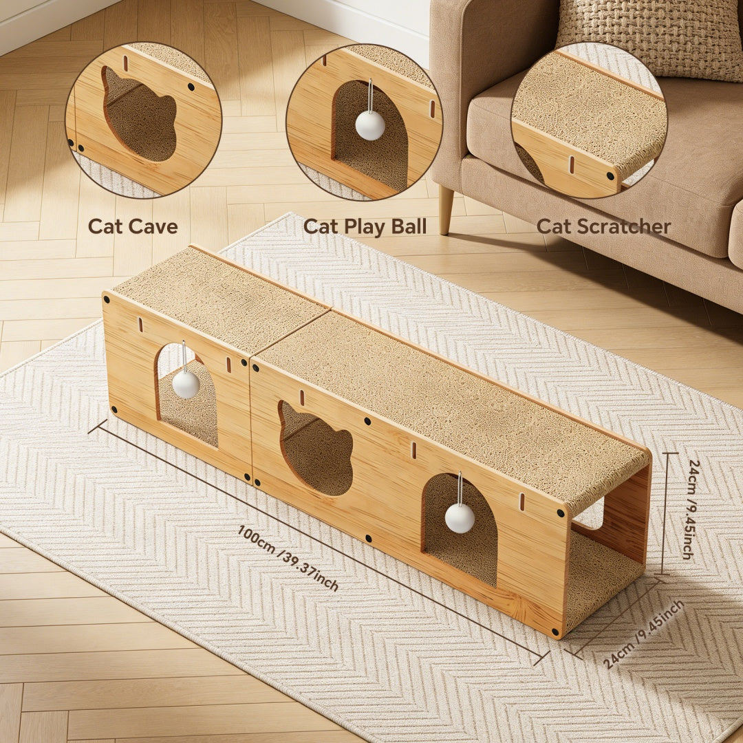 100-Meter Cat Tunnel for Indoor and Outdoor Play - Durable Pet House & Cage