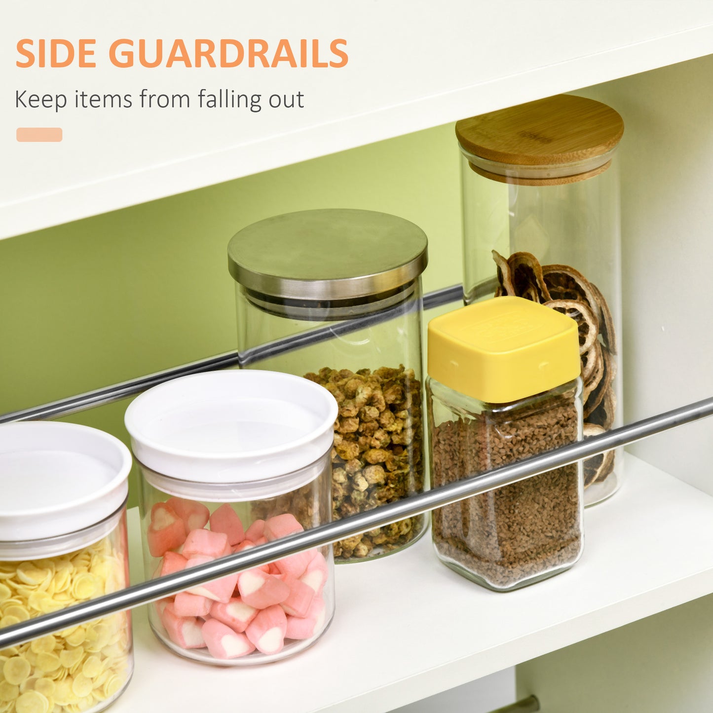 3-Tier Slim Rolling Storage Cart for Kitchen & Bathroom - White