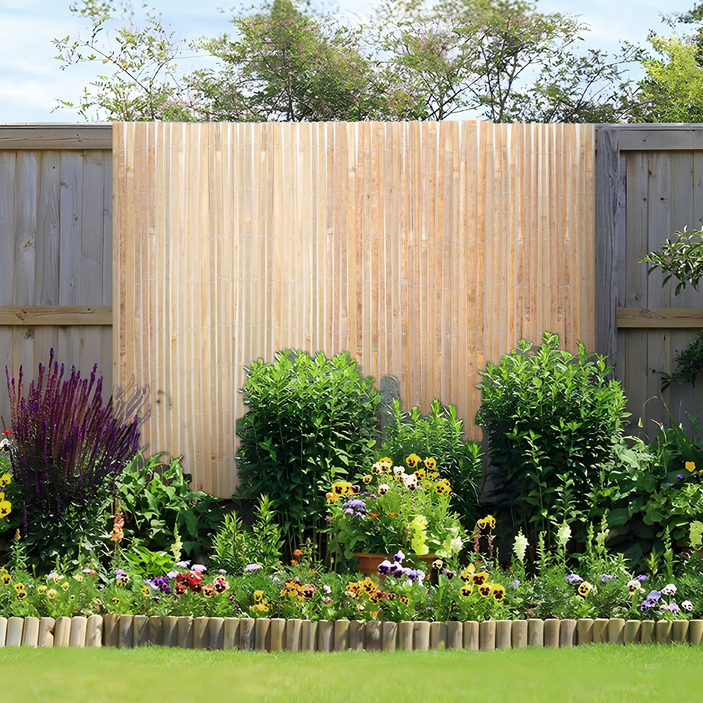 Natural Bamboo Privacy Fence Screen 6 Ft H x 16 Ft L Garden Barrier