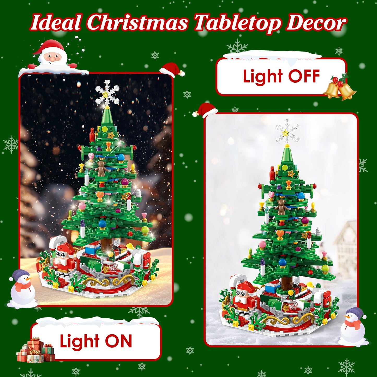 Christmas Tree Building Set with LED Lights - 24-Day Countdown